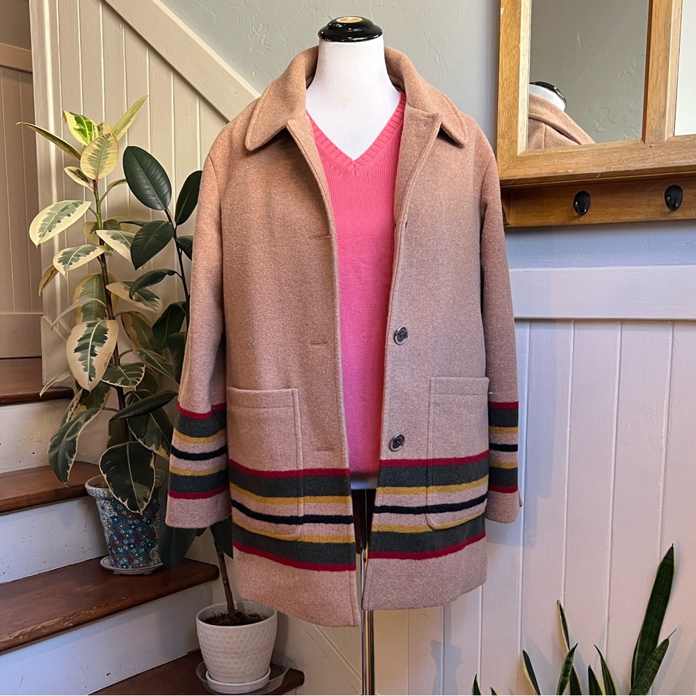 Pendleton Tan Wool Coat with Button Detail - Picture 8 of 13